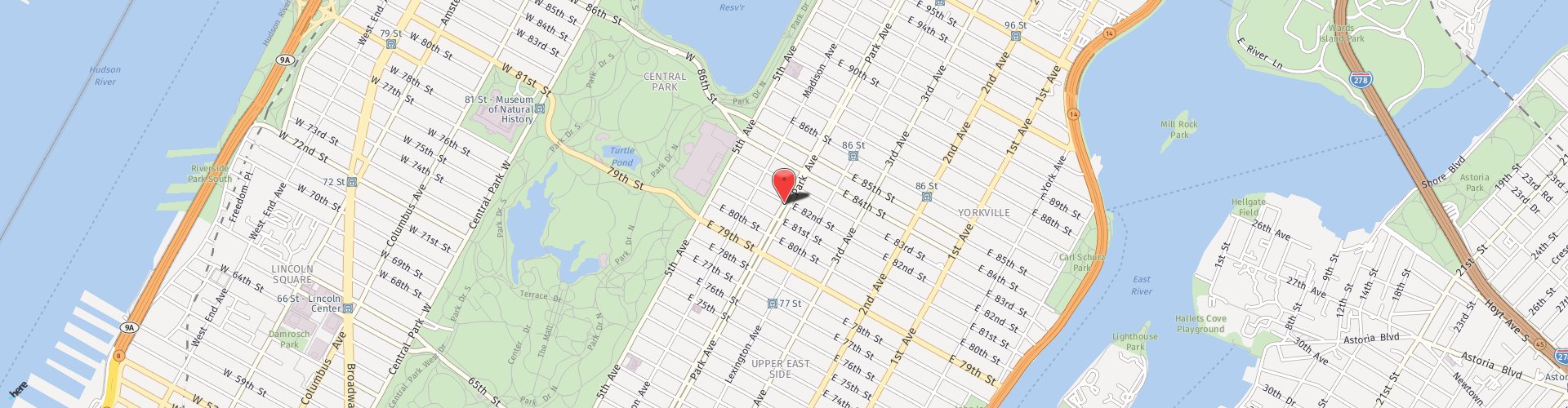 Location Map: 950 Park Avenue New York, NY 10028